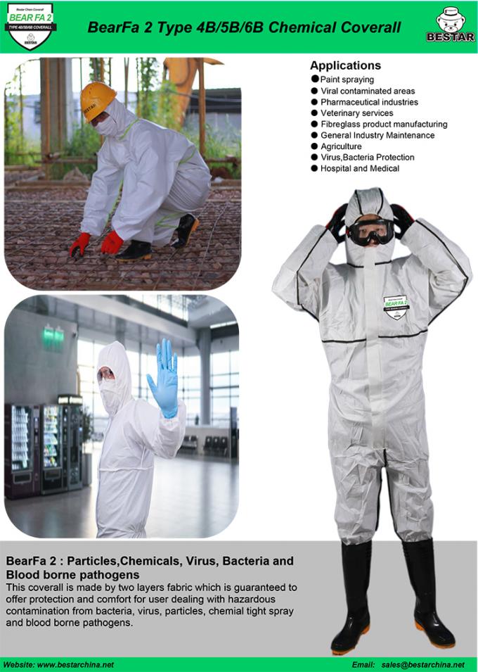 Bacteria Protective EN14126 Antistatic microporous type 4B disposable
