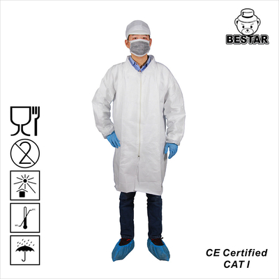 CE Medical Disposable Lab Coat ISO13485 Microporous Film Disposable Jacket