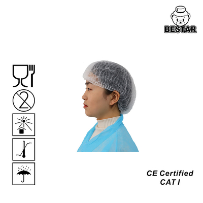 Medical Disposable Head Cap 18 - 30 Inch Single Use Crimped Cap For Hospital