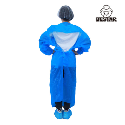 AAMI PB70 CPE Disposable Isolation Gown With Elastic Cuffs For Medical