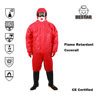 Breathable SMS Flame Retardant Type 5/6 SMS Preotective Coverall for metal processing