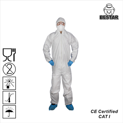 CAT I Anti-static disposable microporous protective coverall with hood and boots for basic industry power