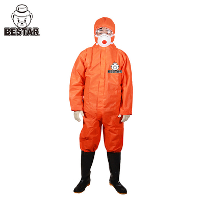 Antistatic SMS Orange Disposable Medical Protective Coverall