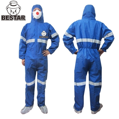 Breathable Disposable Protective Coverall SMS Reflective Coverall TYPE 5 6