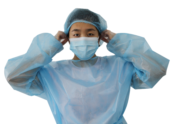 Tie-Back Disposable Gowns Ppe Long Sleeve MDR CAT I Disposable Gown For Hospital