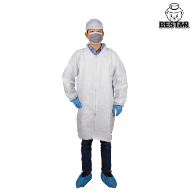 2XL Microporous Film Disposable Jacket Surgical Lab Coat Blouse With Zipper