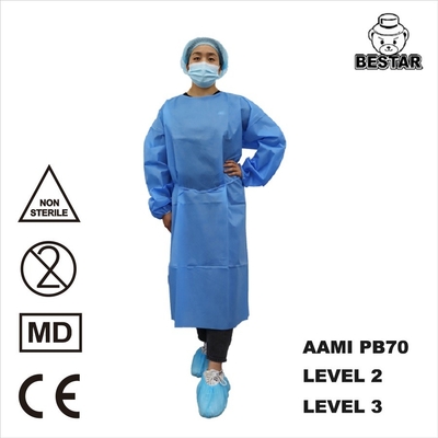 LEVEL 2 Nonwoven SMS Disposable Isolation Gown For Doctors