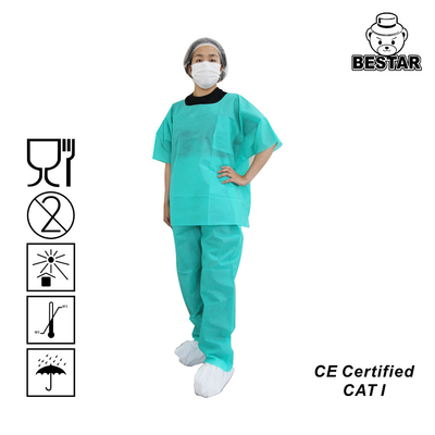 SPP Nonwoven Disposable Lab Jackets Pants With Elastic Bands At Waist