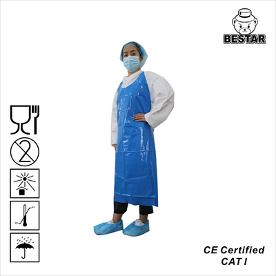 Customized Oil Resisting Disposable Protective Apron blue Nylon for cleaning