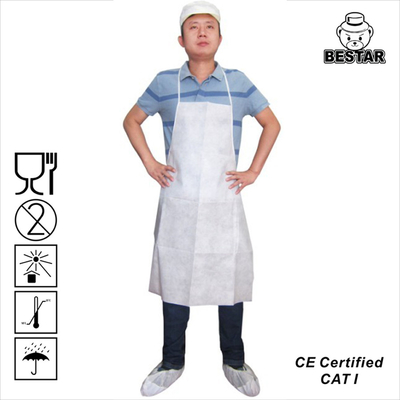 Nonwoven SPP Pe White Disposable Protective Apron For Basic Industry Power