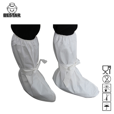 Microporous Film Waterproof Disposable Booties Slip On Boot Cover For Hospital
