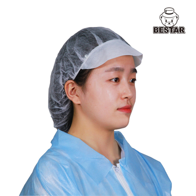 White Disposable Nonwoven Cap Bouffant Hair Nets For Gerneral Hygiene