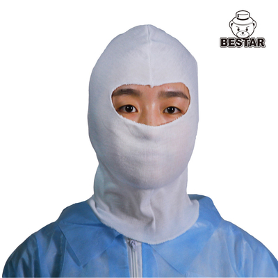 OSFA Cotton Protective Sterile Disposable Hood White With Overlock Sewing