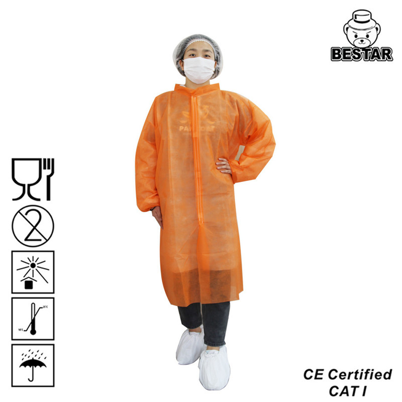 Disposable Medical Microporous Film visitor coat Chemical protective lab coat