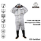 CE Certified disposable non-woven type 4/5/6 MP coverall with black bound seam with thumb loop