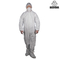 White Disposable Protective Coveralls With Hood Spp PE Coating For Food Industry
