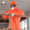 Red Disposable Biohazard Suit Non Woven Fabric Coverall With Hood